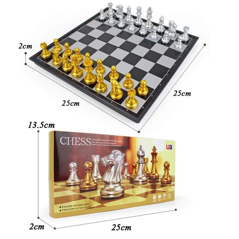 yeacher Conjunto de xadrez magnético Tabuleiro de xadrez de