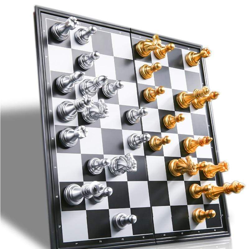 Jogo de tabuleiro xadrez magnético, conjunto de jogos para crianças e  adultos com peças de xadrez